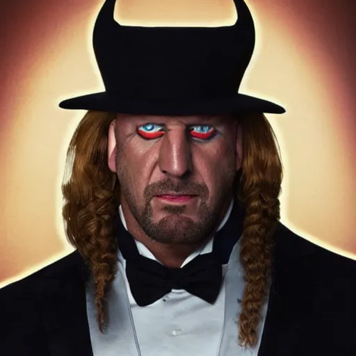 Prompt: Head-to-shoulder shot of Triple H as a Disney villain