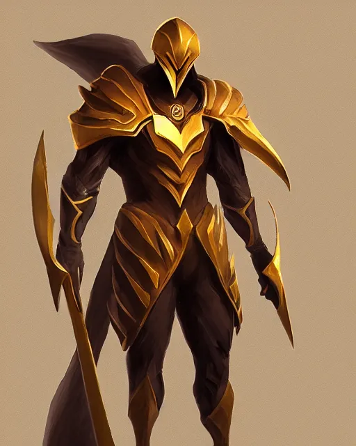 Prompt: realistic illustration of Azir League of Legends standing pose deviantart artstation concept art 4k