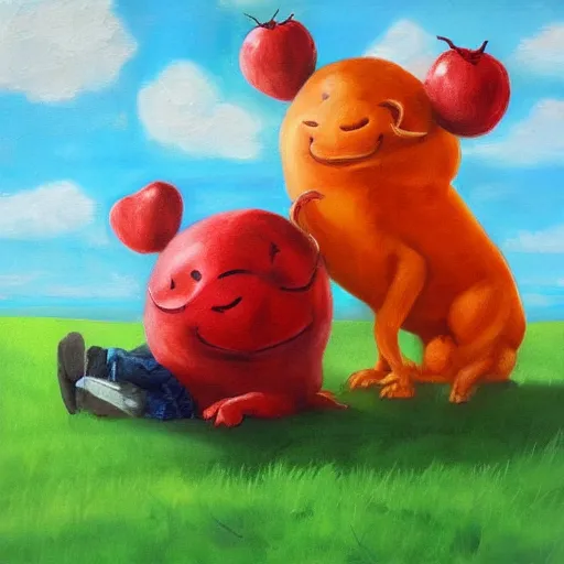 Image similar to best friends, art by olivia, phil tomato, wlop