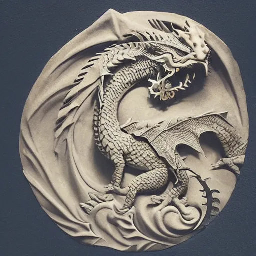 Image similar to “fire breathing dragon, high relief sculpture stone”