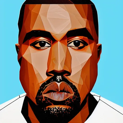 Prompt: low poly kanye west