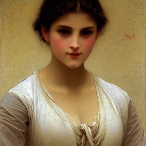Prompt: painting of William-Adolphe Bouguereau beautiful female