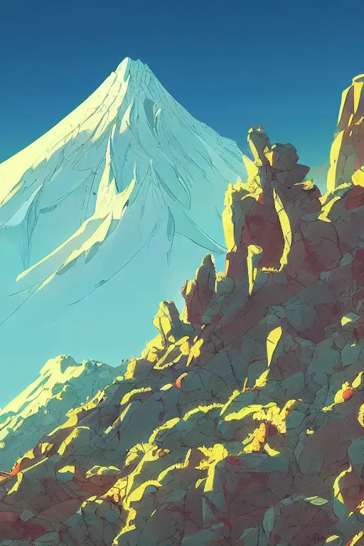 Image similar to mount akina, detailed, cel shaded, by makoto shinkai and moebius and anton fadeev and james gurney,