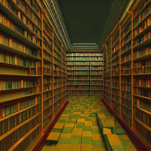 Prompt: interior of the library of babel, infinitely tall bookshelves, highly detailed, soft lighting, god rays, concept art by simon stalenhag ilya repin greg danton brian sum max bedulenko igor krstic james suret pascal blanche illustration unreal engine render