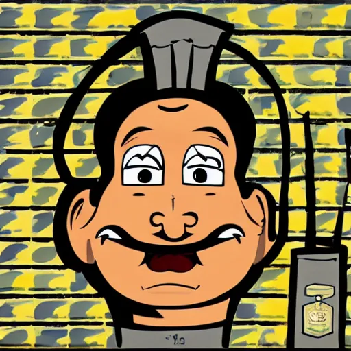 Image similar to portrait of a cook or chef looking at the camera, cartoon, digital art, symmetrical face, smiling face happy, by cooke darwyn