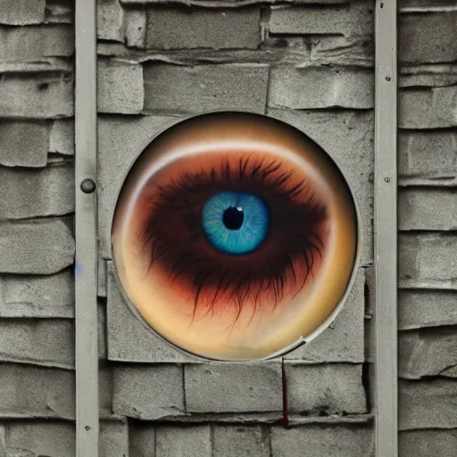 Image similar to the eye on window, liminal space