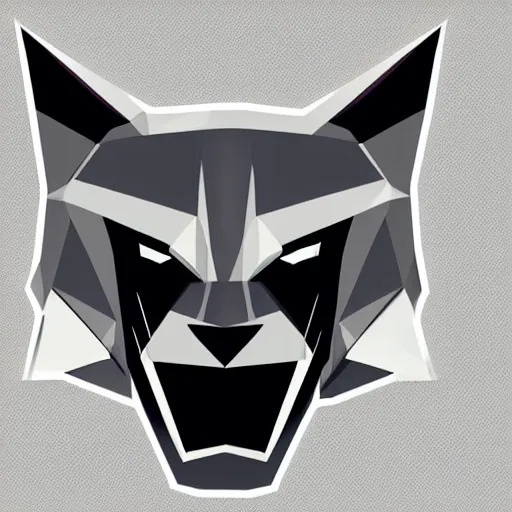 Image similar to a vector logo of rengar from league of legends, low poly,