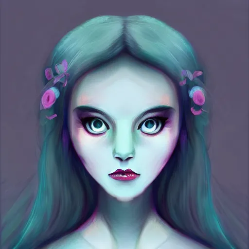 Image similar to beautiful ghost girl, digital art