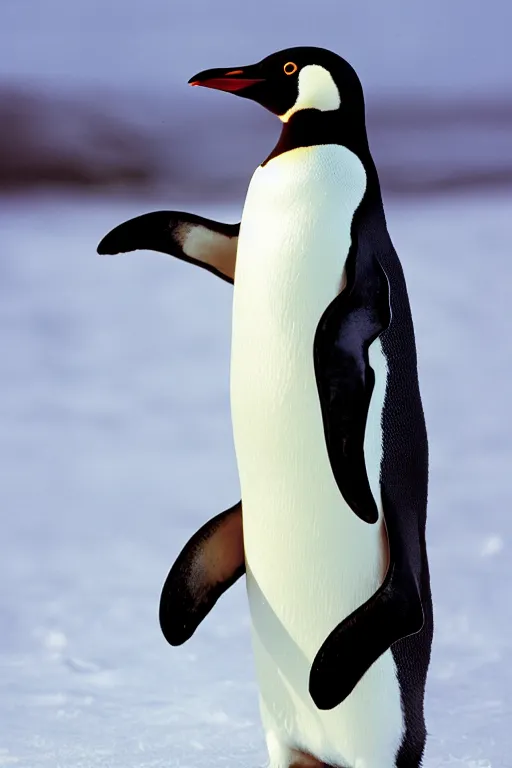 Image similar to penguin with rabbit ears, national geographic photograph