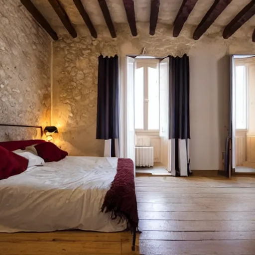 Image similar to the interior of a bedroom in italy