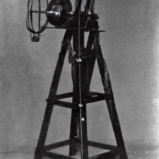 Image similar to grainy 1800s photo of a mechanical apparatus used to detect ghosts