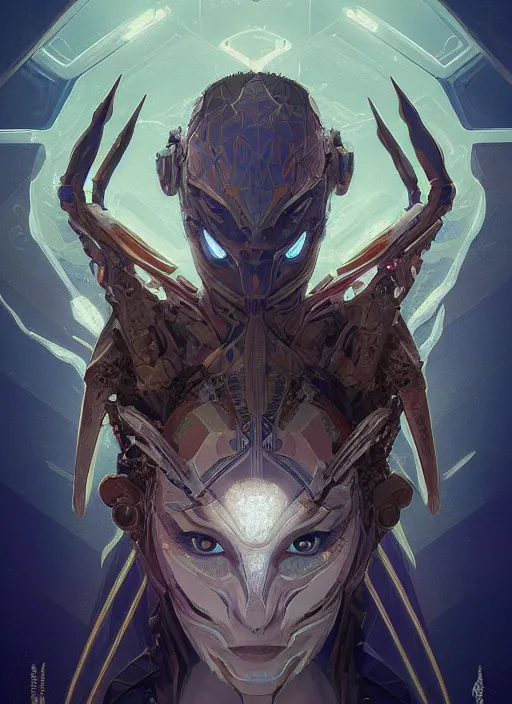 Image similar to symmetry!! portrait of starfish alien in the style of horizon zero dawn, machine face, intricate, elegant, highly detailed, digital painting, artstation, concept art, smooth, sharp focus, illustration, art by artgerm and greg rutkowski and alphonse mucha, 8 k