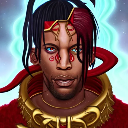 dnd portrait of a travis scott as tiefling, male, red | Stable ...