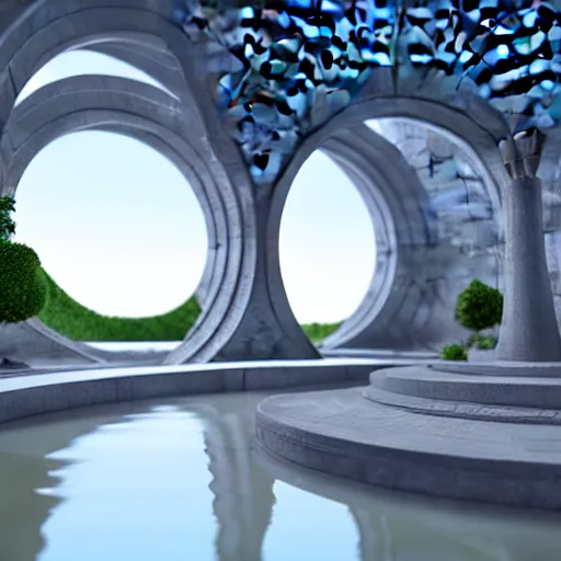 Image similar to : hollow earth luxury architectural plans hyper - realistic, detailed, render by c 4 d octane, unreal engine, 8 k 3 d render ray traceing