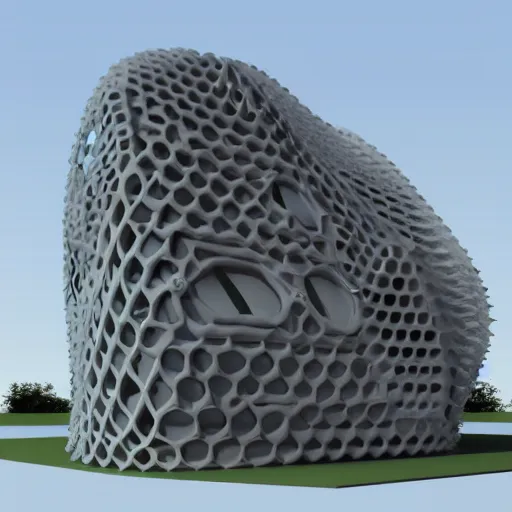 Image similar to 3d printed building, parametric design