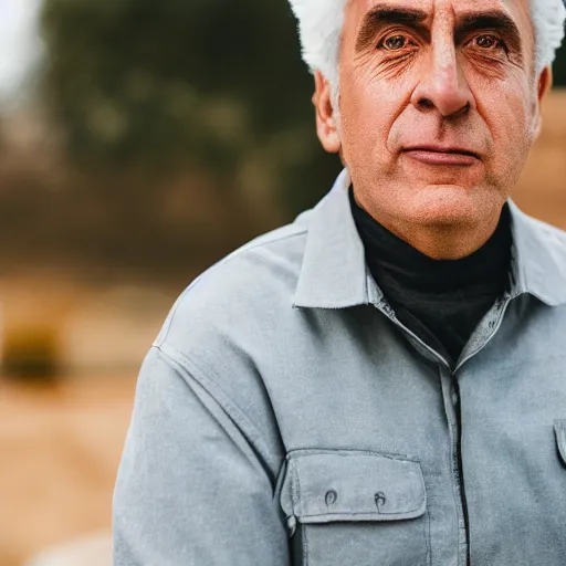 Image similar to portrait photo still of real life rick sanchez 8 k, 8 5 mm f 1. 8