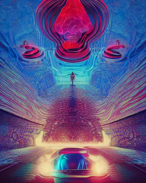 Prompt: acid trip. intricate abstract. intricate artwork. by tooth wu, wlop, beeple, dan mumford. mulholland drive by david lynch, dune by david lynch, octane render, trending on artstation, greg rutkowski very coherent symmetrical artwork. cinematic, hyper realism, high detail, octane render, 8 k, iridescent accents