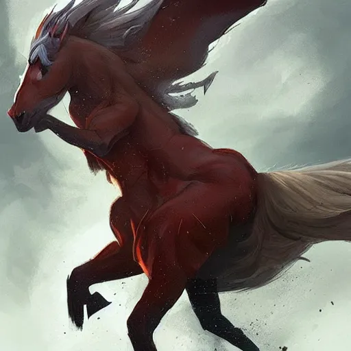 Image similar to Rapidash , Greg rutkowski, Trending artstation, cinematográfica, digital Art