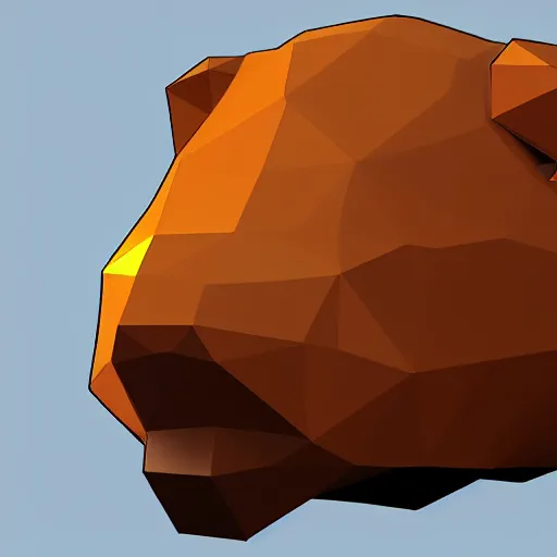 Prompt: low polygon render of a capybara on a white backround, isometric 3 d, ultra hd