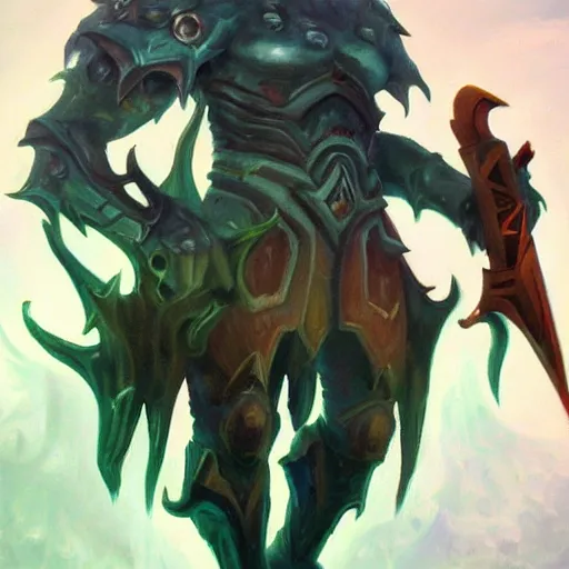 Image similar to very beautiful oil painting wraith king from dota 2,