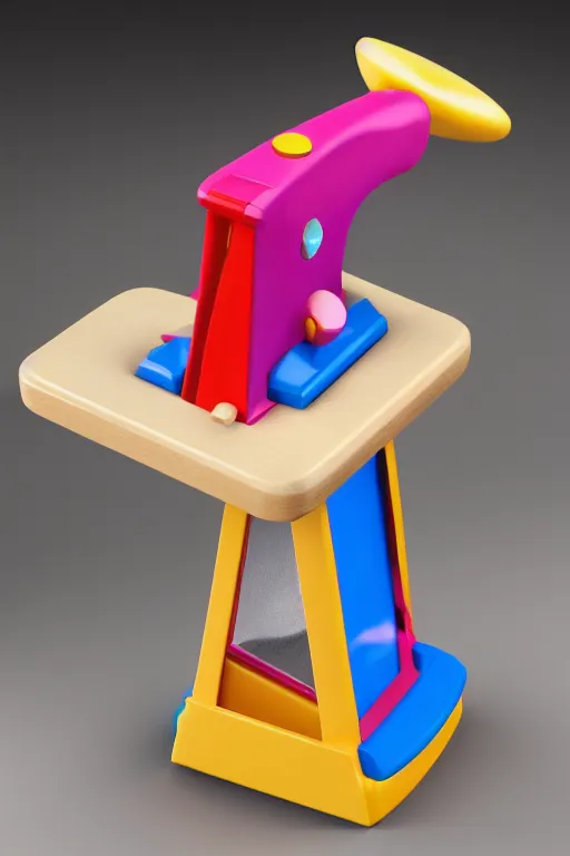 Image similar to a plastic toy guillotine, fisherprice toy guillotine, guillotine, high detail product photo, trending on artstation, 8 k