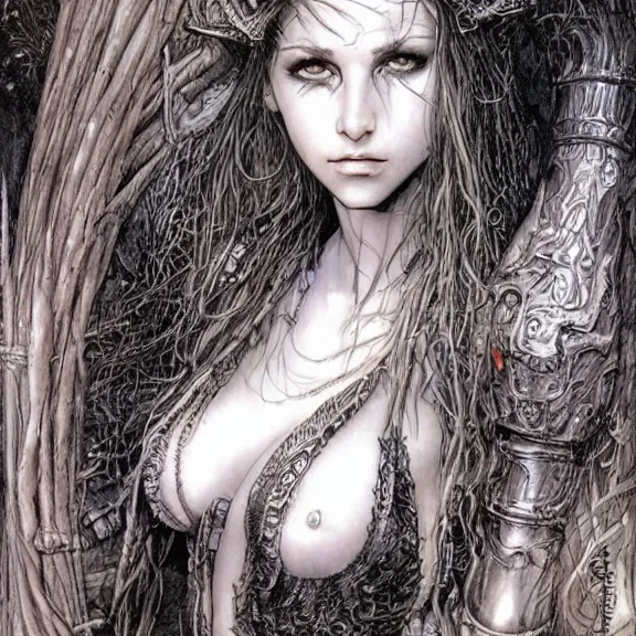 Image similar to a highly detailed portrait in the style of luis royo and in the style of milo manara.