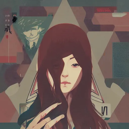 Prompt: Makise Kurisu profile picture by Sachin Teng, asymmetrical, Organic Painting , Matte Painting, geometric shapes, hard edges, graffiti, street art:2 by Sachin Teng:4