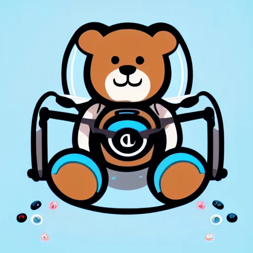 Prompt: podcast vector logo of cute cuddly bear listening to music, podcast, microphone, melodic, dreamy, isometric, adorable, octane render, golden ratio, 4k UHD, iconic design