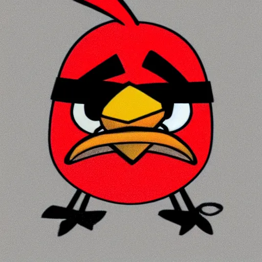 Image similar to drawing of red from angry birds wearing a gold chain