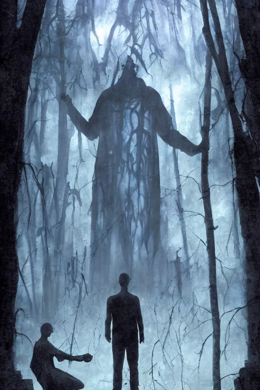 Image similar to 8 k poster art from the modern arcane supernatural goetic horror thriller anthology series / don't wake the giant /, by david mattingly and samuel araya and michael whelan and dave mckean and drew struzan. realistic matte painting with photorealistic hdr lighting. composition and layout inspired by gregory crewdson and brendon butcher and christopher mckinney.