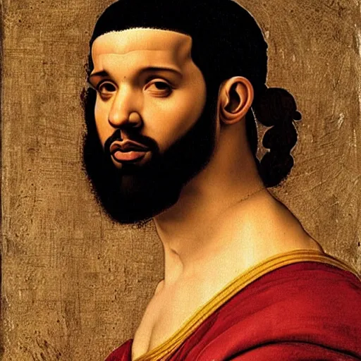 Image similar to a portrait of drake by leonardo da vinci