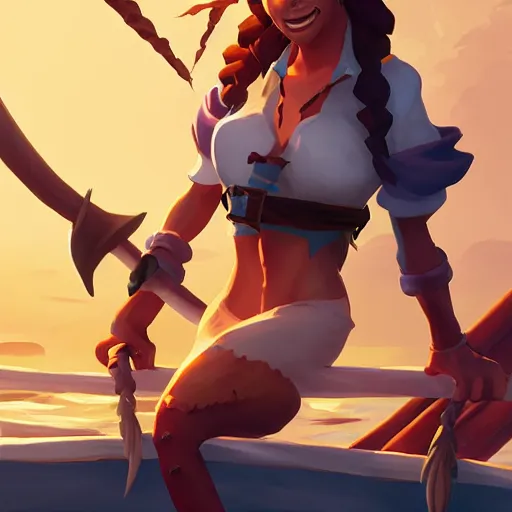 Image similar to jack the pirate mermaid on sea of thieves game avatar hero, behance hd by jesper ejsing, by rhads, makoto shinkai and lois van baarle, ilya kuvshinov, rossdraws global illumination