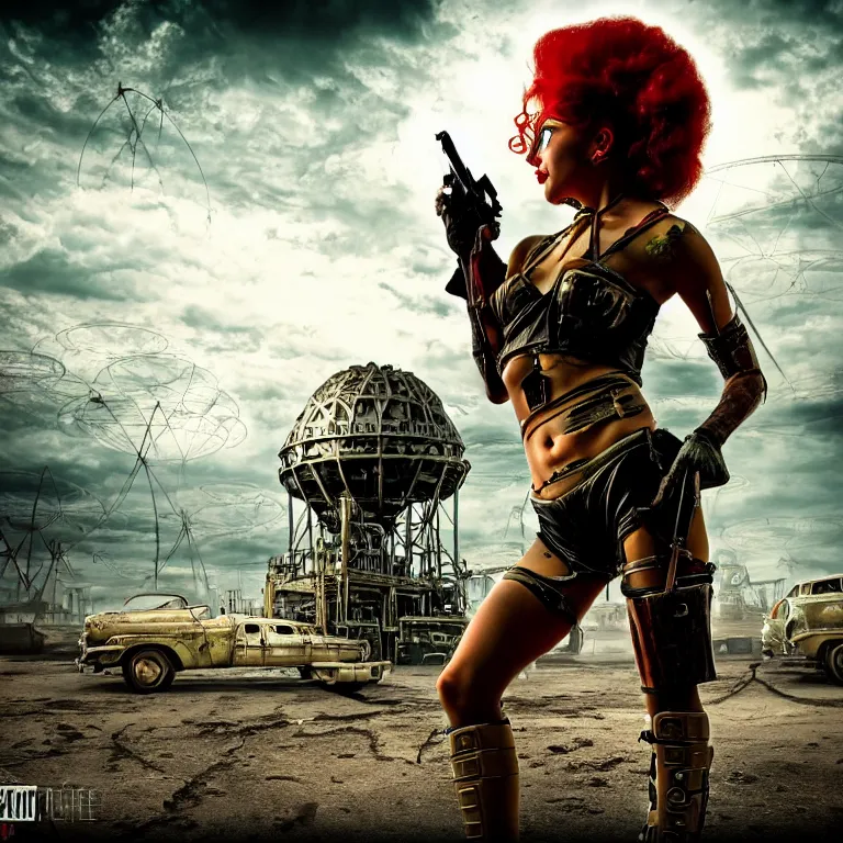 Prompt: photo of a beautiful female atompunk warrior, 8 k, hdr, smooth, sharp focus, high resolution, award - winning photo