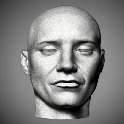 Image similar to icon of a realistic human head made out of water