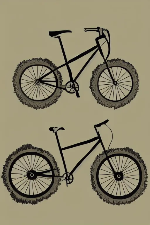 Image similar to minimalist boho style art of a mountainbike, illustration, vector art