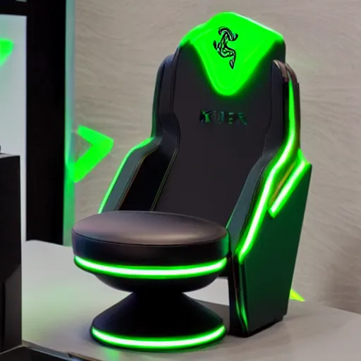 Image similar to razer gaming toilet chair