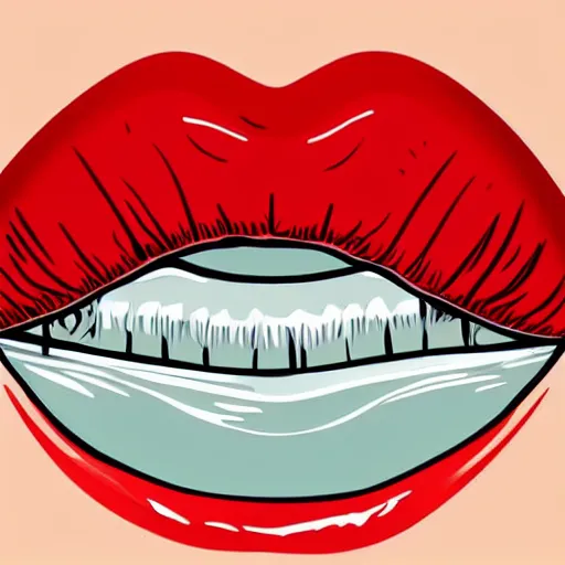 Image similar to kissing lips, in the style of ceyda cengiz, illustration, vector art, clean lines, clip art, on white background, pinterest, artstation, deviantart