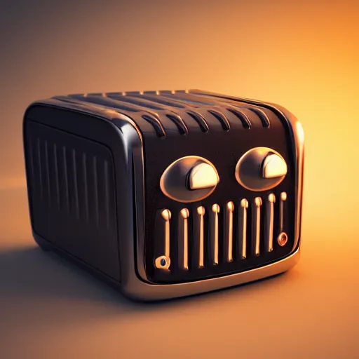Image similar to an evil toaster of doom, 3 d render, octane, ray tracing, ultra, detailed, photorealistic, ultra high resolution, 8 k