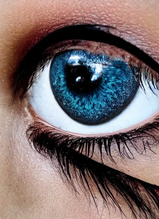 Image similar to portrait of a stunningly beautiful eye, 🏖