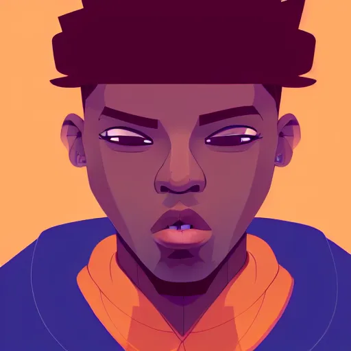 Image similar to 2 d character design, male rapper, vector art, digital art, portrait, 4 k, 8 k, sharp focus, smooth, illustration, concept art, music artist