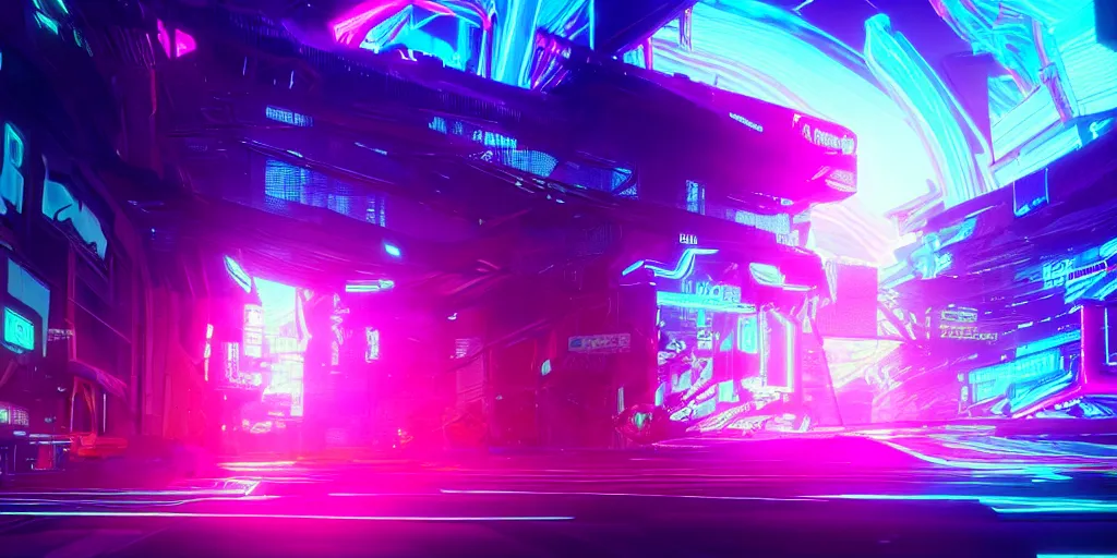 Prompt: beautiful background is surrounded by epic neon glitch effect with music notes digital art dynamic dramatic lighting, soft lighting, imagine fx, artstation, cgsociety, by Bandai Namco artist the style of deduoze,WLOP, artgerm, yasutomo oka, rendered in unreal engine and redshift octane ,instagram, zbrush central, neon vibe landscape