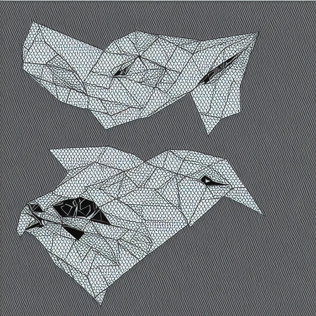 Prompt: Falcon bird face polygon, low poly effect with white background, eagle bird, geometric shape, triangle shape, vector art and illustration.