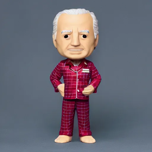 Prompt: “joe Biden wearing pajamas” Funko Pop, figurine, 24mm lens, high resolution 8k, studio lighting