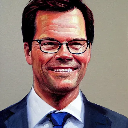 Image similar to painting portrait of mark rutte high detail, high resolution