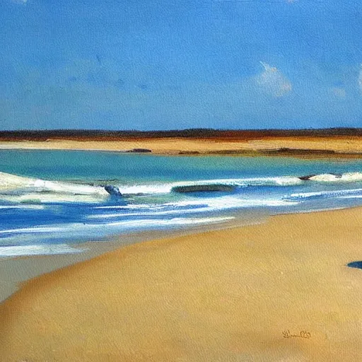 Image similar to beautiful painting of sargent texas beach by olaf krans