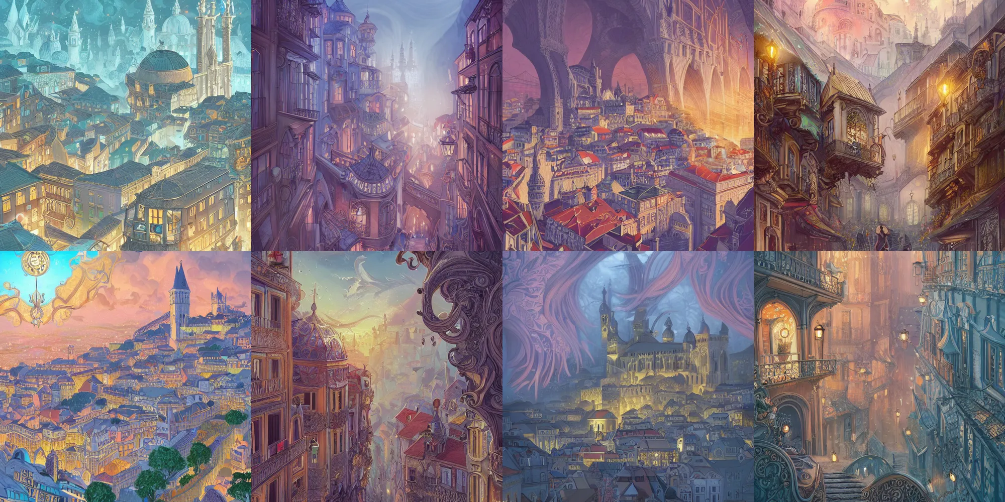 Prompt: The City of Lisbon, D&D, fantasy, intricate, elegant, highly detailed, digital painting, artstation, concept art, character design, smooth, sharp focus, illustration, illustration painting by Lois van Baarle, detailed intricate ink illustration, heavenly atmosphere, detailed illustration, digital art, overdetailed art, complementing colors, trending on artstation, Cgstudio, the most beautiful image ever created, dramatic, subtle details, illustration painting, vibrant colors, 8K, award winning artwork, high quality printing, fine art, intricate, epic lighting, very very very very beautiful scenery, 8k resolution, digital painting, sharp focus, professional art, atmospheric environment, 8k ultra hd, artstationHD, hyper detailed, elegant, cinematic, awe inspiring, beautiful