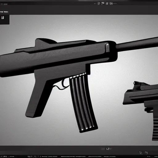 Image similar to submachine gun in Unreal Engine, concept art