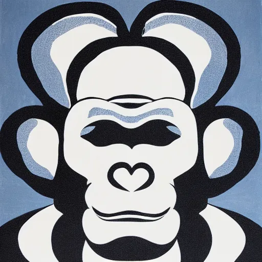 Image similar to abstract portrait of monkey, in the style of herbert bayer