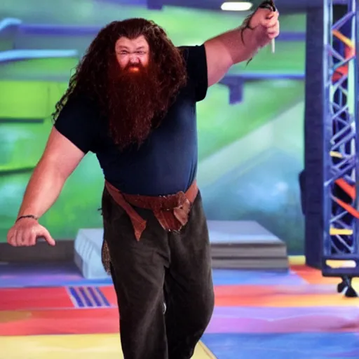 Prompt: Hagrid as American Ninja Warrior Contestant