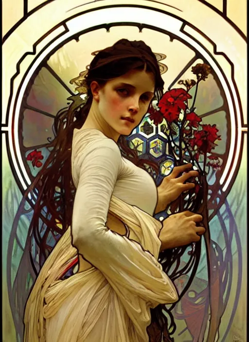 Prompt: September 1 is the day of knowledge, Greg Rutkowski and Alphonse Mucha, masterpiece